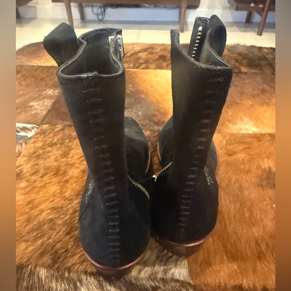 New Zadig and Voltaire Pilar Suede Western Booties - Picture 6 of 10
